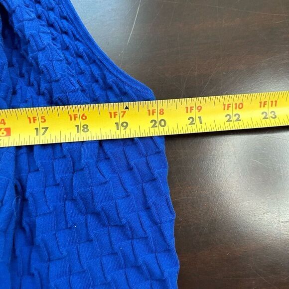 Lafayette 148 Women’s Royal Blue Textured Cotton Sleeveless Drape Cardigan M - Picture 11 of 14